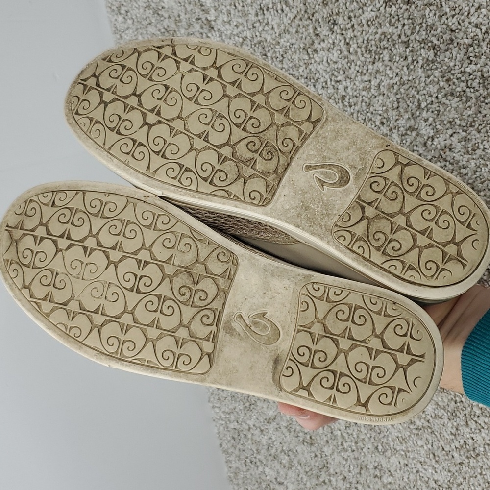 Olukai Pehuea Loafers Mesh Textile Upper Beige Slip On Casual Stretch Womens 8 - Picture 8 of 10